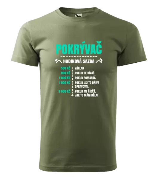 Pánské tričko Hodinová sazba - pokrývač