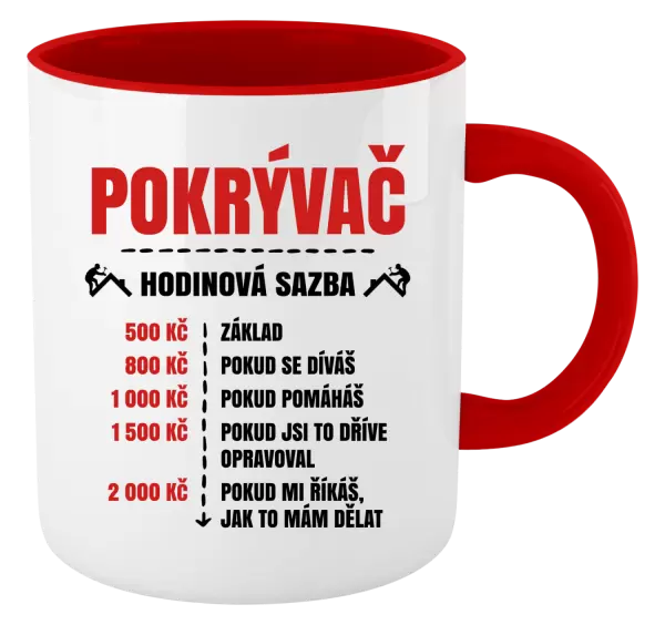 Hrnek Hodinová sazba - pokrývač