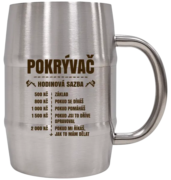 Nerezový chladicí půllitr Hodinová sazba - pokrývač