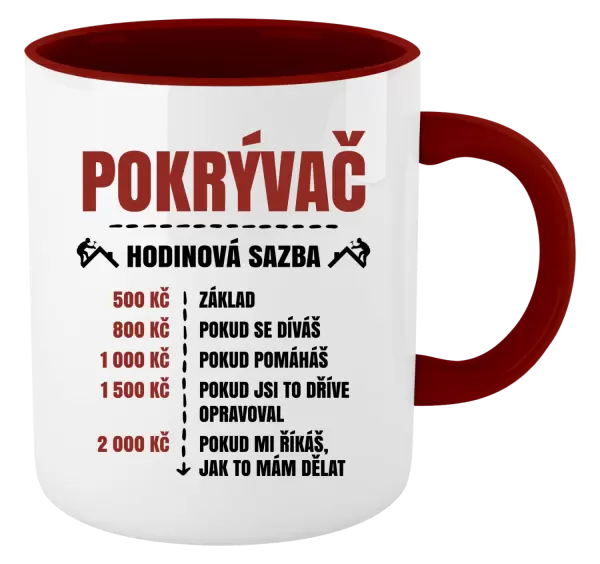 Hrnek Hodinová sazba - pokrývač