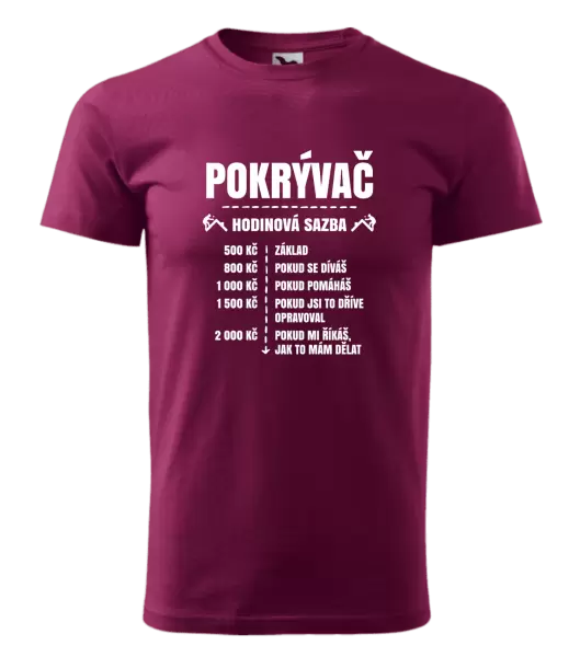 Pánské tričko Hodinová sazba - pokrývač