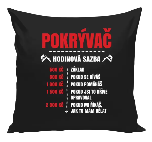 Polštář Hodinová sazba - pokrývač