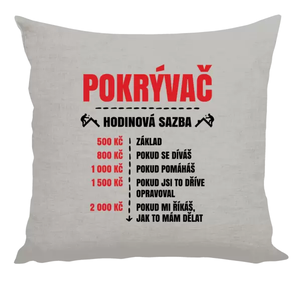 Polštář Hodinová sazba - pokrývač