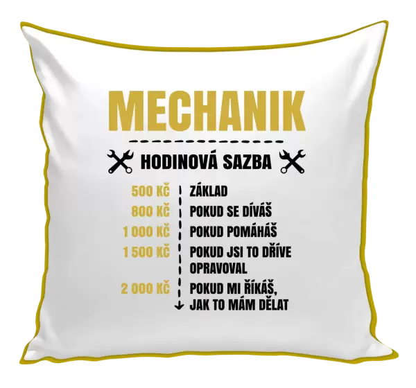Polštář Hodinová sazba - mechanik