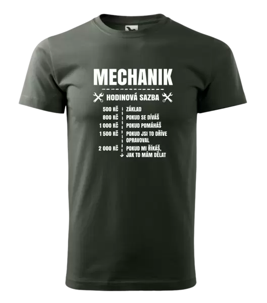 Pánské tričko Hodinová sazba - mechanik
