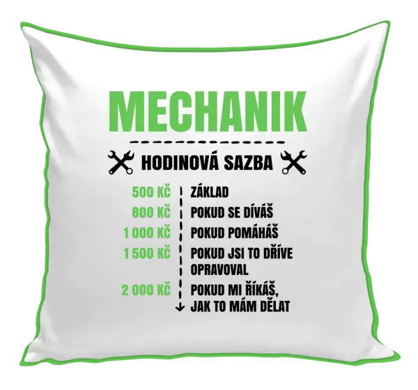 Polštář Hodinová sazba - mechanik