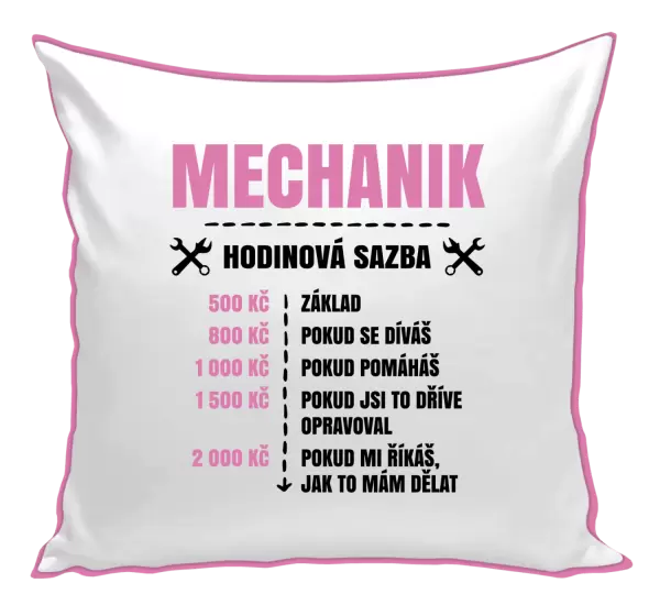 Polštář Hodinová sazba - mechanik