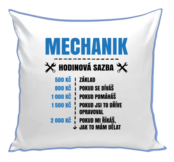 Polštář Hodinová sazba - mechanik