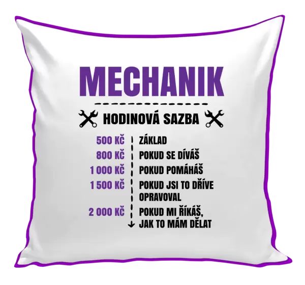 Polštář Hodinová sazba - mechanik