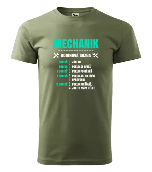 Pánské tričko Hodinová sazba - mechanik