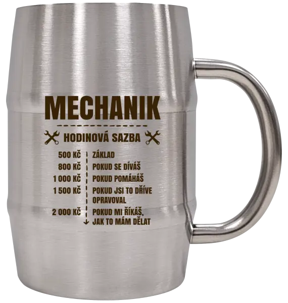 Nerezový chladicí půllitr Hodinová sazba - mechanik