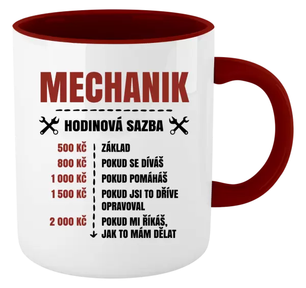 Hrnek Hodinová sazba - mechanik