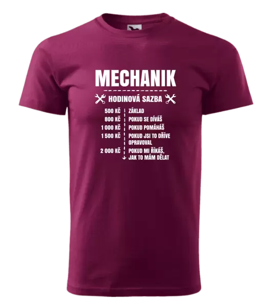 Pánské tričko Hodinová sazba - mechanik