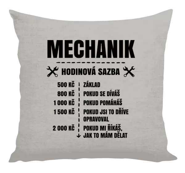 Polštář Hodinová sazba - mechanik