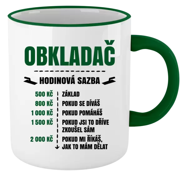 Hrnek Hodinová sazba - obkladač
