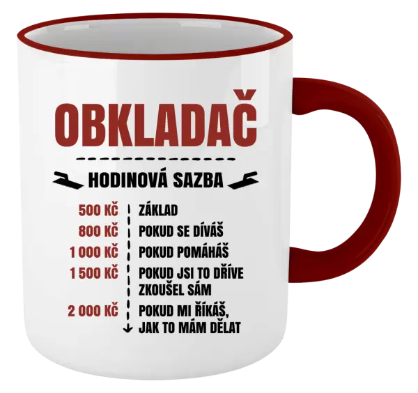 Hrnek Hodinová sazba - obkladač