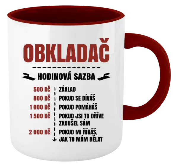 Hrnek Hodinová sazba - obkladač