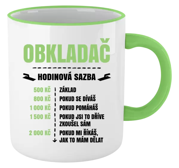 Hrnek Hodinová sazba - obkladač