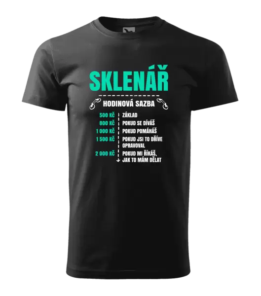 Pánské tričko Hodinová sazba - sklenář