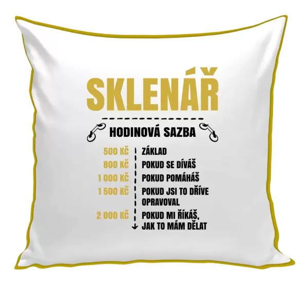 Polštář Hodinová sazba - sklenář