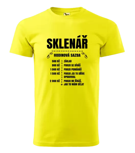 Pánské tričko Hodinová sazba - sklenář