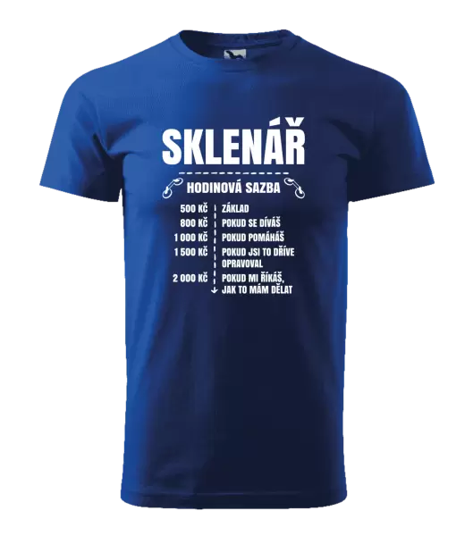 Pánské tričko Hodinová sazba - sklenář