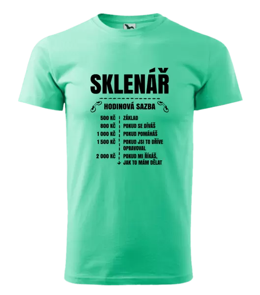 Pánské tričko Hodinová sazba - sklenář