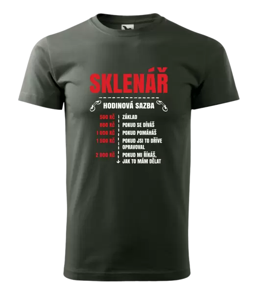 Pánské tričko Hodinová sazba - sklenář