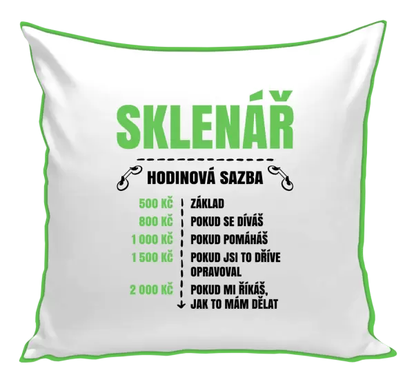 Polštář Hodinová sazba - sklenář