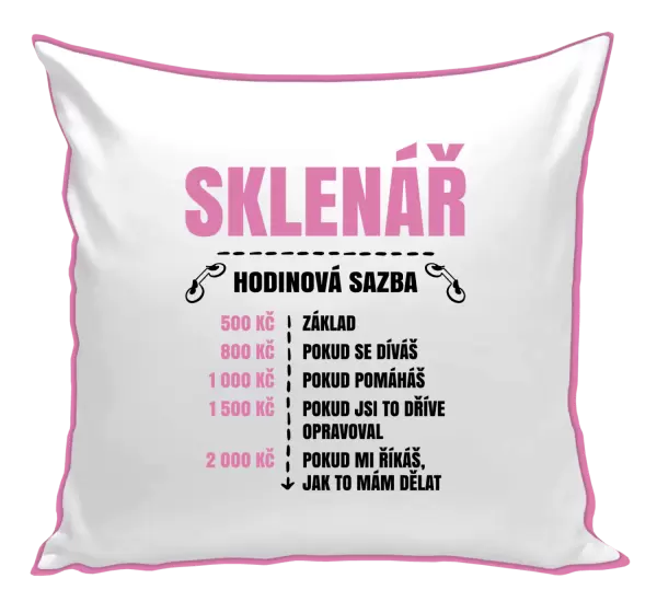 Polštář Hodinová sazba - sklenář