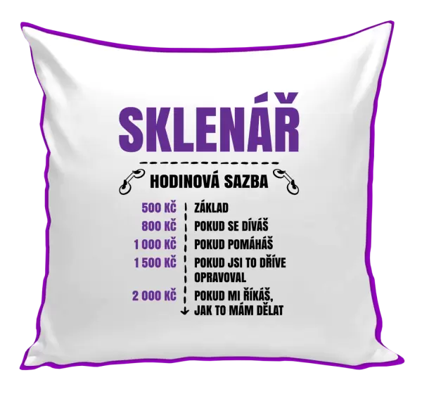 Polštář Hodinová sazba - sklenář
