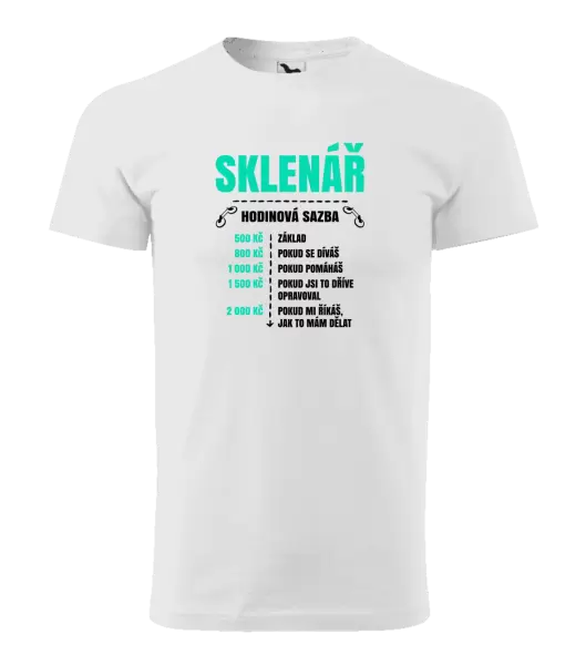 Pánské tričko Hodinová sazba - sklenář
