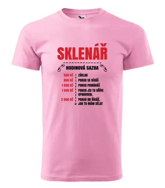Pánské tričko Hodinová sazba - sklenář