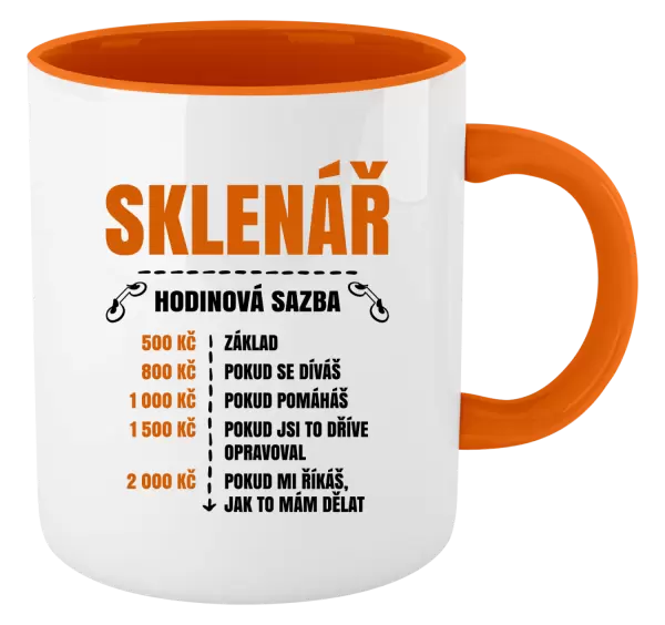 Hrnek Hodinová sazba - sklenář