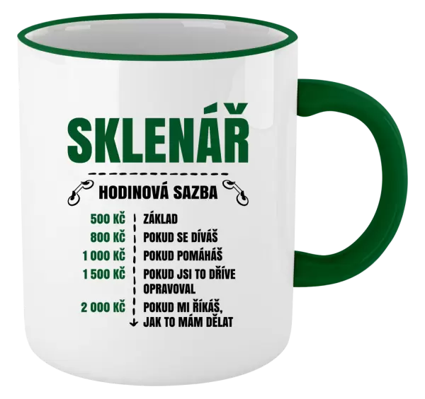 Hrnek Hodinová sazba - sklenář