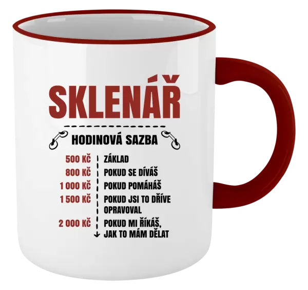Hrnek Hodinová sazba - sklenář