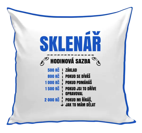 Polštář Hodinová sazba - sklenář