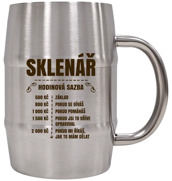 Nerezový chladicí půllitr Hodinová sazba - sklenář
