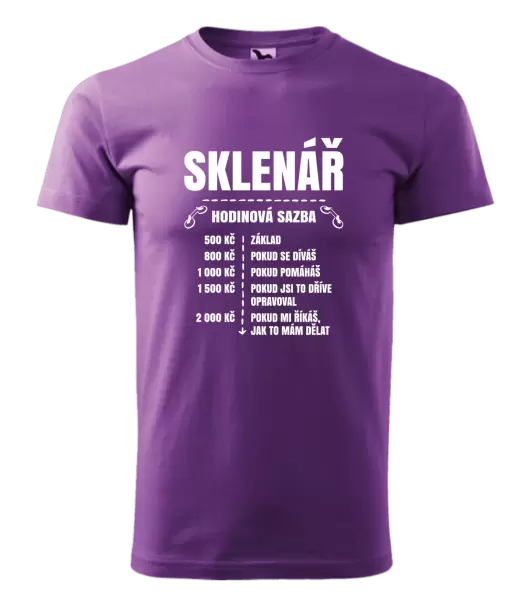 Pánské tričko Hodinová sazba - sklenář