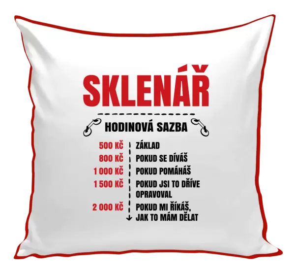 Polštář Hodinová sazba - sklenář