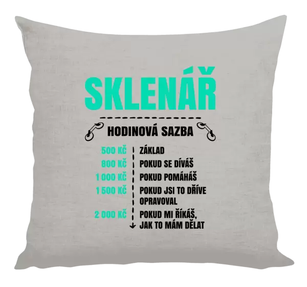 Polštář Hodinová sazba - sklenář