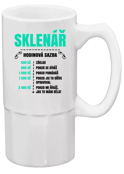 Půllitr Hodinová sazba - sklenář