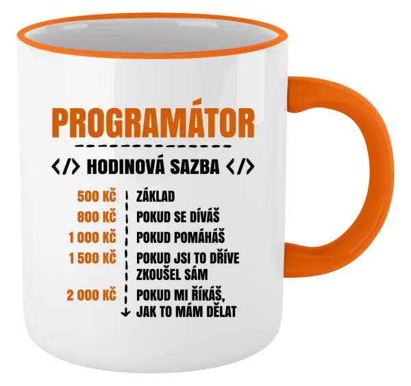Hrnek Hodinová sazba - programátor