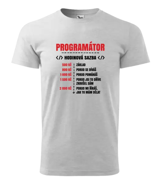 Pánské tričko Hodinová sazba - programátor