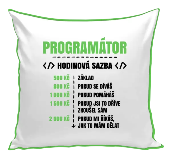 Polštář Hodinová sazba - programátor