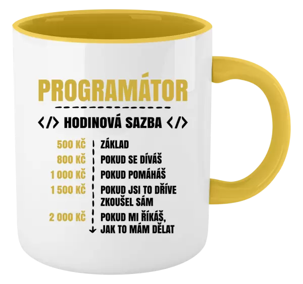 Hrnek Hodinová sazba - programátor