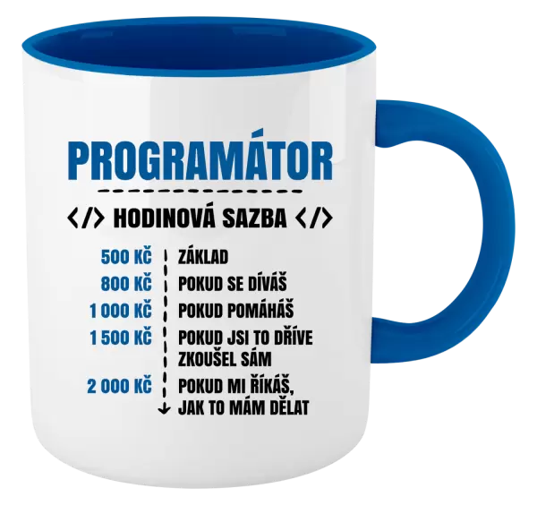 Hrnek Hodinová sazba - programátor