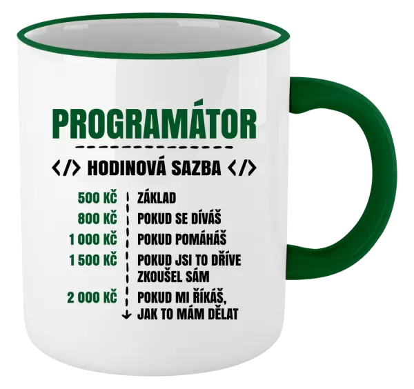 Hrnek Hodinová sazba - programátor