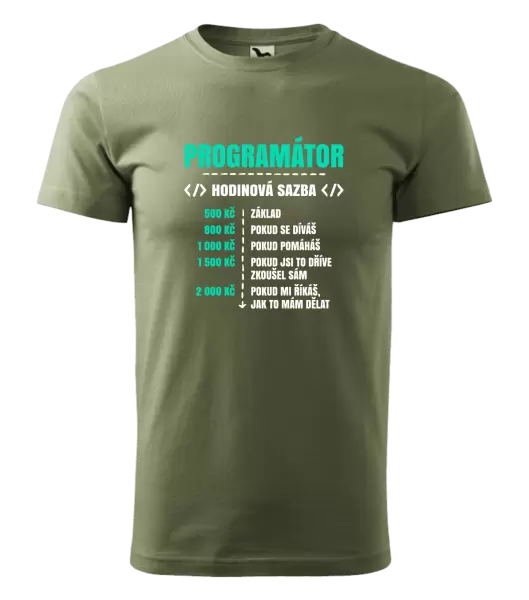 Pánské tričko Hodinová sazba - programátor