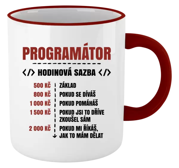 Hrnek Hodinová sazba - programátor